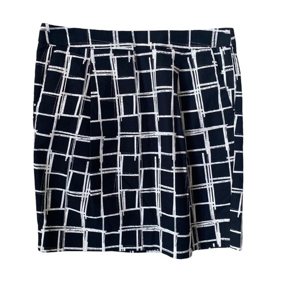 Gap Black White Check Mini Skirt Lined Short Preppy Work SIZE 4 - Picture 2 of 9